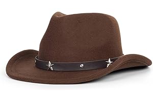Cowboy Hat for Boys Girls Western Felt Fedora Hat for Kids 3-6 Years