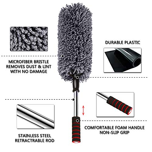 upra Car Duster Kit 6pcs, Multipurpose Car Cleaning Tool Kit - Professional Exterior/Interior Car Wash Brush Kit, Excellent for Home Office Auto Motorcycle Truck