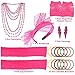 PAXCOO Women's 80s Outfit Costume Accessories Set Neon Headband Earrings Fishnet Gloves Leg Warmers Necklace Bracelet