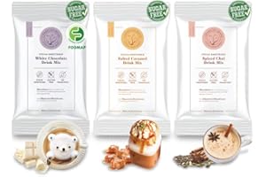 5 SPARROWS BRAND STEVIA DRINK MIXES 5 SPARROWS Sugar-Free White Chocolate Flavored Drink Mix- Stevia, Keto Friendly, Low FODMAP - No Sugar Coffee Creamers (Trial Combo A, Set of 3 Samples)