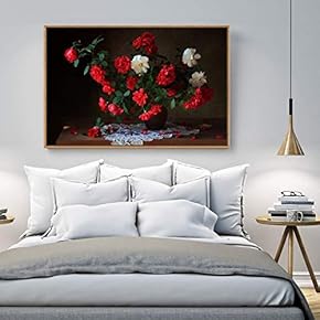 Floating Framed Canvas Wall Art for Living Room, Bedroom Still Life Canvas Prints for Home Decoration Ready to Hang - 16x24 inches