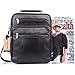 Jack&Chris Mens PU Leather Crossbody Single-Shoulder Briefcase Messenger Handbag (Black 020)