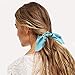 Funlovin Scrunchies for Hair Bow Scrunchies Cute Satin Hair Scrunchies for Women Girls Yellow Red Pink Grey Blue MilkyWhite 6 Color Soft Elegant Scrunchies Pack Ponytail Holder Hair Ties