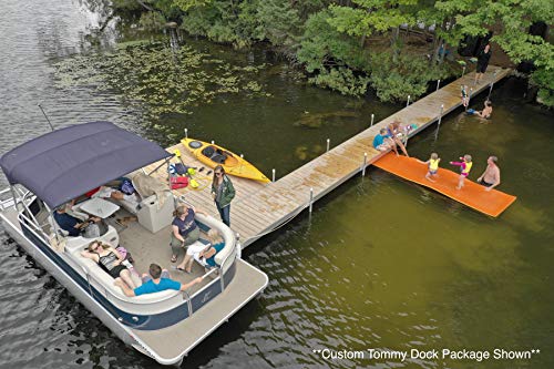 Tommy Docks Complete Dock Package - 20 FT Roll-in Dock - Straight Aluminum Frame with Removable Cedar Decking - Normal Duty Boat Docking Hardware Kit - Thumbnail 4