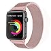 Amberwin Compatible with Apple Watch Band 42mm 38mm 44mm 40mm, iWatch Bands Stainless Steel Milanese Loop with Magnetic Closure for Apple Watch Series 4 3 2 1 (Rose Gold, 42/44mm)