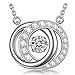 DANCING HEART Valentine Jewelry Gifts for Mom Necklace for Women 925 Sterling Silver Necklace for Mom Circle Necklace Pendant for Women Jewelry for Women Jewelry Necklaces