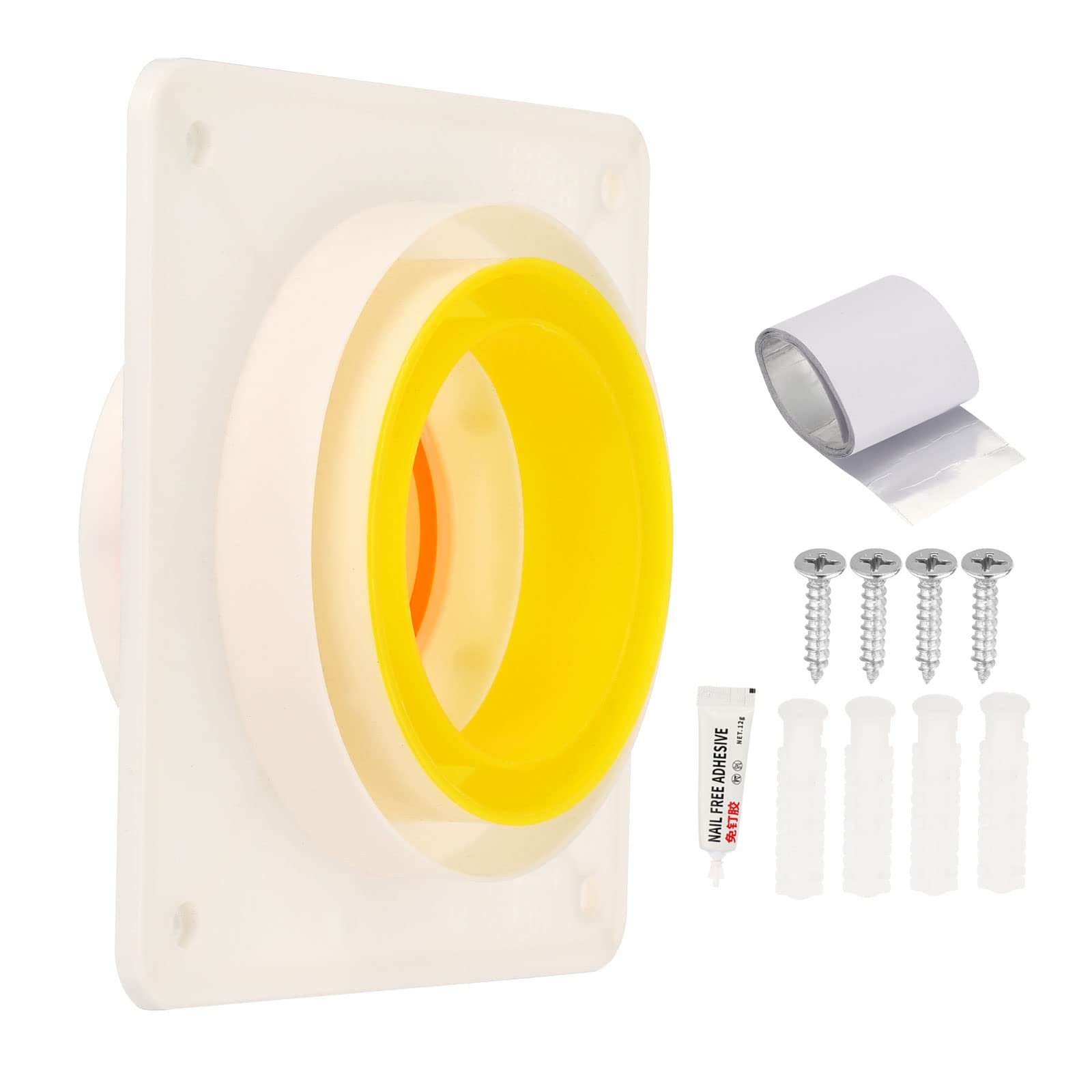 PATIKIL 3 Inch 4 Inch 5 Inch Backdraft Damper, 1 Set ABS Flexible Airflow Inline Backflow Duct Adaptor Draft Blocker for Bathroom Exhaust Fan