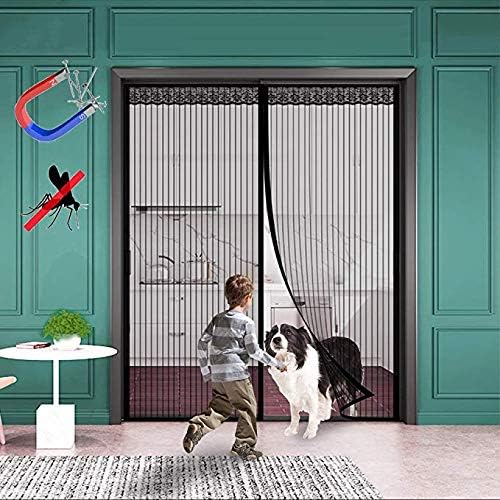 INOBXR Magnetic Screen Door, Mesh Door Curtain for Sliding Glass Door,Hands Free Keeping Flies Mosquito Out and Let Fresh Air in Customizable Magnetic Screen Door,70x205cm(28x81inch)