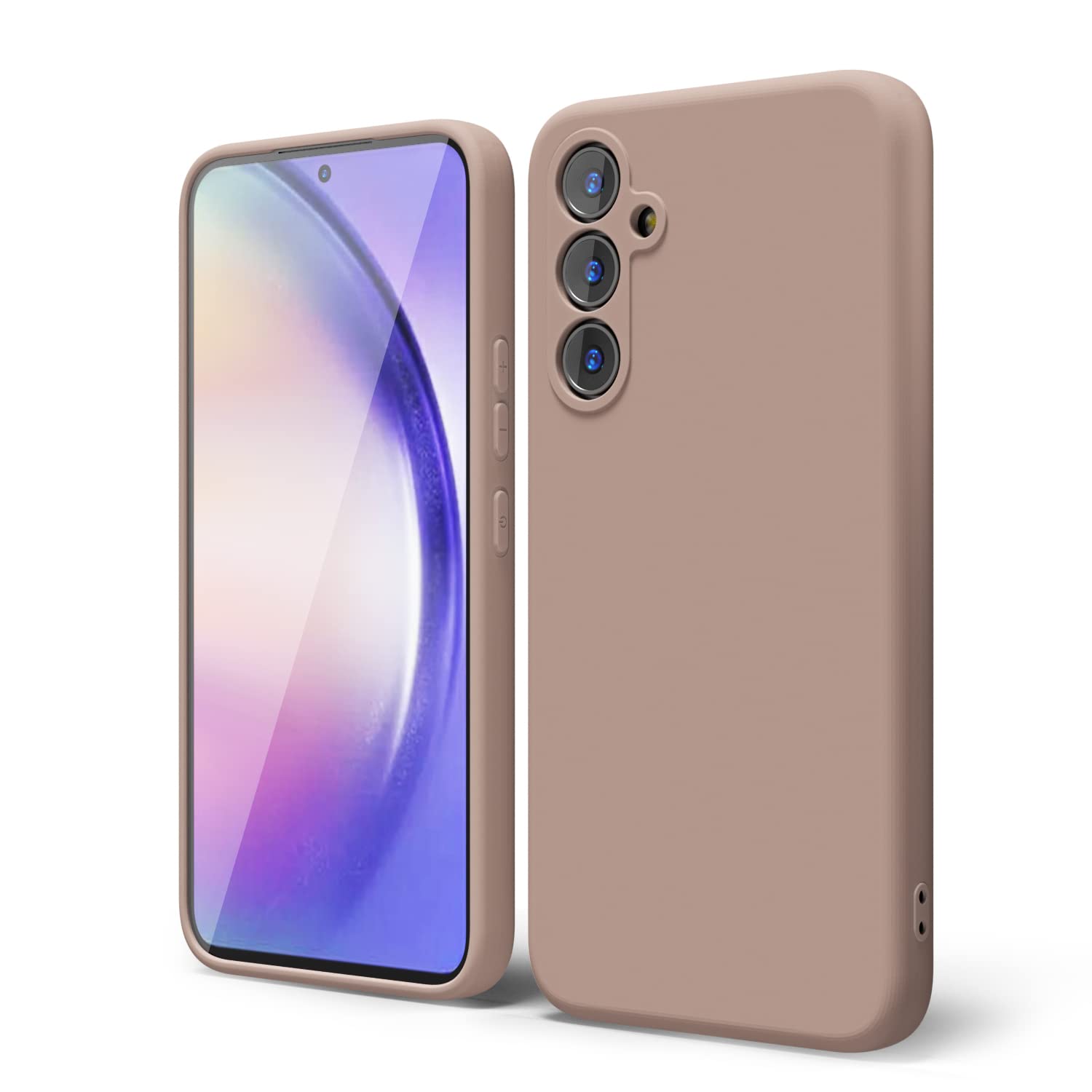 Photo 1 of oakxco for Samsung Galaxy A54 5g Phone Case Liquid Silicone, Cute Thin Slim Soft Rubber TPU Plain Smooth Gel Cover for Women Girl, Matte Solid Protective & Shockproof,Nude Light Brown