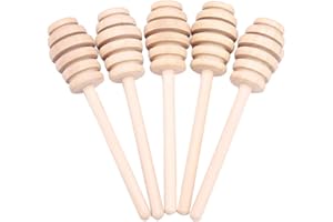 24Pcs Wood Honey Dippers Sticks, Wooden Honey Dipper Jam Syrup Drizzler Stirring Stick Syrup Spoon Bee Marmalade Server Stir 