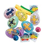 Fun Express - Religious Toy Filled Pastel Eggs (2dz) for Easter - Party Supplies - Pre - Filled Party Favors - Pre - Filled Plastic Containers - Easter - 24 Pieces