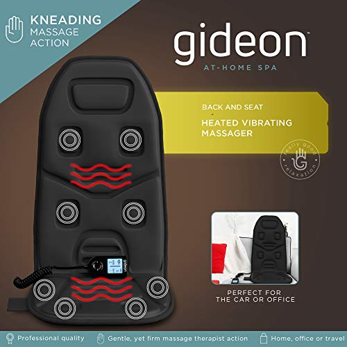 Gideon Neck Back and Thigh Heated Vibrating Massage Seat Cushion with 8 Massaging Modes; Home, Car or Office