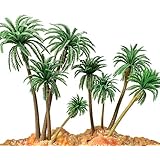 HUIANER Palm Tree Model Trees, Miniature Palm Trees Mixed 5 Size Fake Plastic Trees with No Stands for DIY Scenery Landscape Cake Decoration?18PCS 3.1