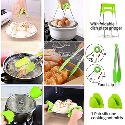 Instant Pot Accessories Steamer Basket with Egg Steamer Rack, Divider, Fits Instant Pot 5,6,8 qt Pressure Cooker, Stainless Steel, 3 Pcs Set