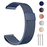 ZGS Gear S3 Frontier/Classic Watch Bands, 22mm Stainless Steel Band + Milanese Loop Mesh Replacement Bracelet Metal Strap for Samsung Gear S3 Frontier / S3 Classic Smart Watch (Navy Blue)