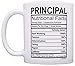 ThisWear Principal Gifts Principal Nutrional Facts Label Principal Appreciation Gift 11oz Ceramic Coffee Mug with Handle