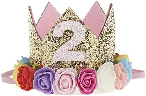 Baby Girls Happy Birthdays Tiara Crown Headband Hair Accessories (rainbow 2)