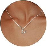 TITUTHIA Initial Necklaces for Women Trendy, Dainty Silver Letter Necklace Cute Pendant Choker Name Necklace Personalized Costume Monogram Silver Jewelry Necklace for Women Valentines Gifts