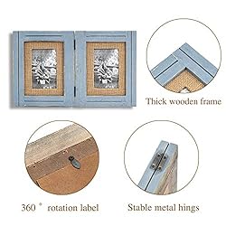 Distressed Hinged Double Picture Photo Frame 4x6