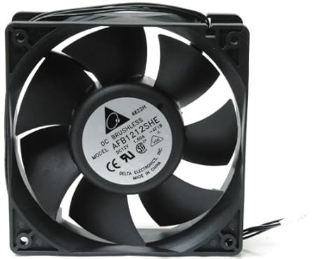 Delta Electronics AFB1212SHE 120x120x38mm Cooling Fan, 151.85 CFM, 58 dBA, 3700 RPM, 1.06 AMP, PWM 4-pin connector