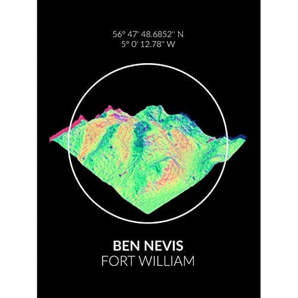 Wee Blue Coo Ben Nevis Mountain Topography Highland Scotland Canvas Print