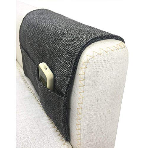 JINTN Linen Sofa Armrest Organiser Armrest Caddy Pocket Organizer Recliners Sofa Couch Arm Chair Caddy TV Remote Control Holder Organizer Cell Phone Book Tidy Armchairs Organiser