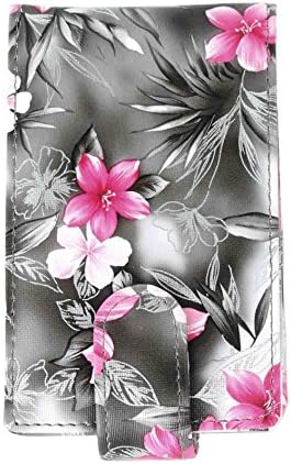 Lip Pouch for Lipstick or Lip Gloss with Mirror and Small Pocket, holds 4 regular sized tubes of lipstick or LipSense, LipSense Carrying Case (Gray, Black &amp; Pink Floral)