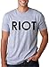 Riot T shirt Funny Shirts for Men Political Novelty Tees Humor,Large,Grey