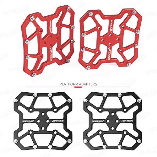 SABLUE Universal Clipless to Platform Adapters Cleats Pedal for SPD Shimano Speedplay Bike Cycle (L-Red) - Thumbnail 6