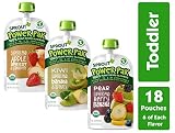 Sprout Organic Stage 4 Toddler Food Power Pak Pouches, Variety Pack, 4 Ounce (Pack of 18) 6 of Each Superblend: Apple Apricot Strawberry, Kiwi Banana Spinach & Pear Blackberry Banana