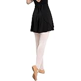 Daydance Black Girls Women Ballet Wrap Skirts Sheer Chiffon Dance Over Scarf for Leotards