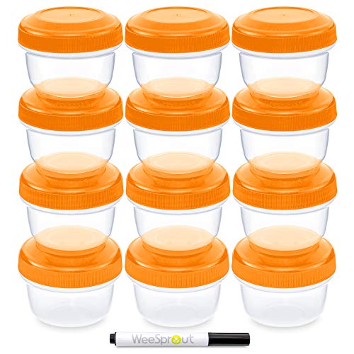 WeeSprout Baby Food Containers Small 4 oz Containers with Lids