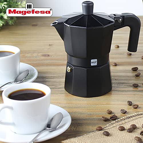 MAGEFESA KENIA NOIR Stovetop Espresso Coffee Maker, 9 cups Size, make