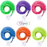 UNIME 12 Pack Magic Worm Toys Wiggly Twisty Fuzzy Worm Trick Toys Carnival Party Favors,6 Colors