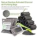 Air Purifying Bags 8 Pack (200g x 4,50g x 4) & 4 Hooks,Activated Bamboo Charcoal Purifer Odor Absorber,Natural Air Freshener Moisture Eliminator Deodorizer for Home,Car,Pets,Closet,Shoes,Gym Bag