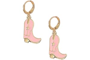 MOEPAPA Enamel Western Cowgirl Boot Earrings Cowgboy Dangle Drop earrings