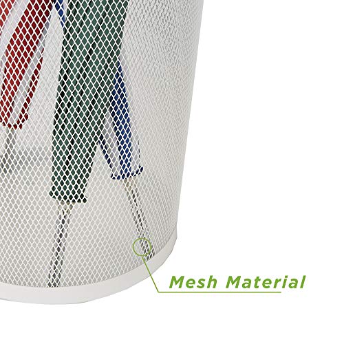 image for Mind Reader UMBHBASK-WHT Metal Mesh Basket, Entry Hallway Umbrella Hol