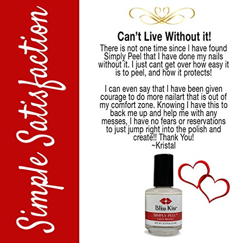 Bliss Kiss Simply Peel Latex Peel Off Cuticle Guard for Nail Art | 15 ml | Made in the USA - Thumbnail 3