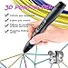 Aerb 3D Pen, 3D Printing Pen with OLED Display and 2 Loops of 1.75 mm Filament Refills, Ultimate Innovative Design for Doodling, Art & Craft Making and Education(Black)