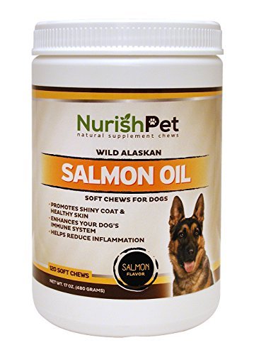 NurishPet – Wild Alaskan Salmon Oil for Dogs – All Natural Dog Treats and Thyroid Immunity Supplements for Improved Metabolism and Healthy Shiny Coat (120 Soft Dog Treats) NurishPet – Wild Alaskan Salmon Oil for Dogs – All Natural Dog Treats and Thyroid Immunity Supplements for Improved Metabolism and Healthy Shiny Coat (120 Soft Dog Treats)
