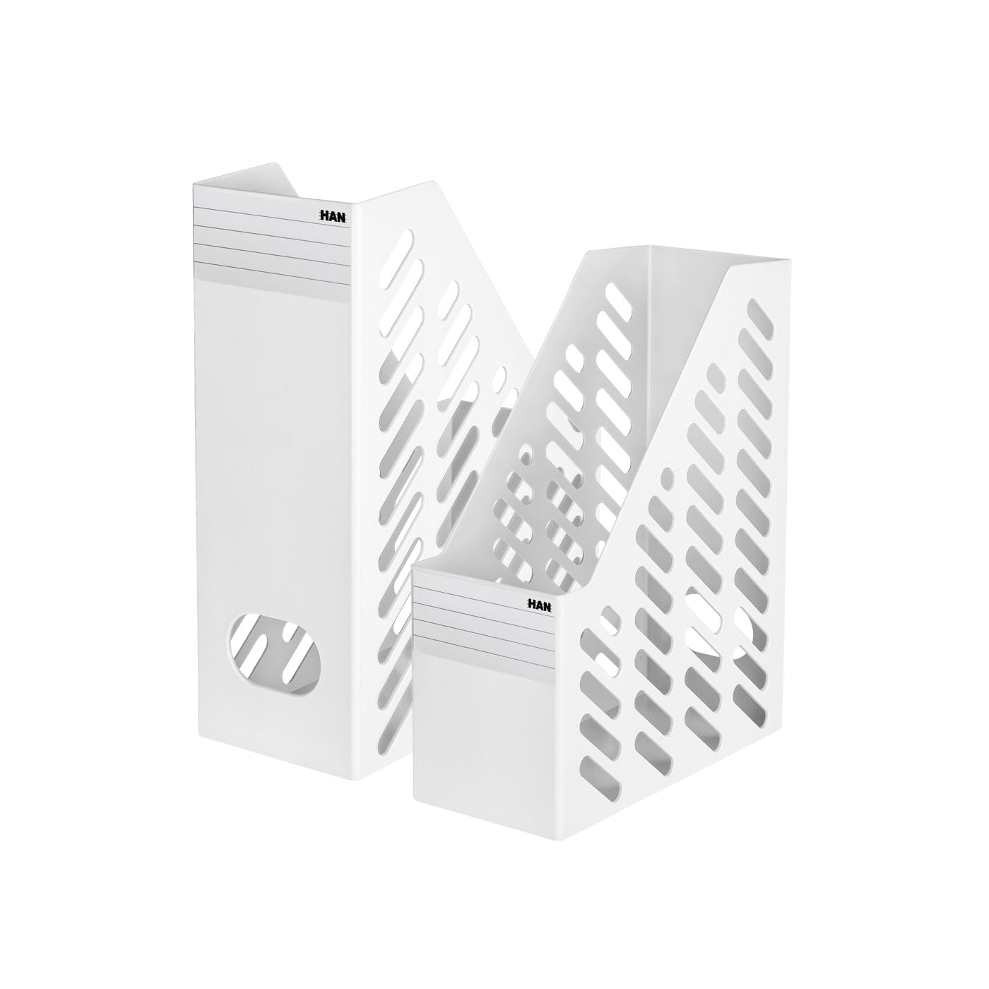HAN 1603-12, KLASSIK XXL magazine file. High-quality, sturdy, stable and stylish, with label, pack of 2, white