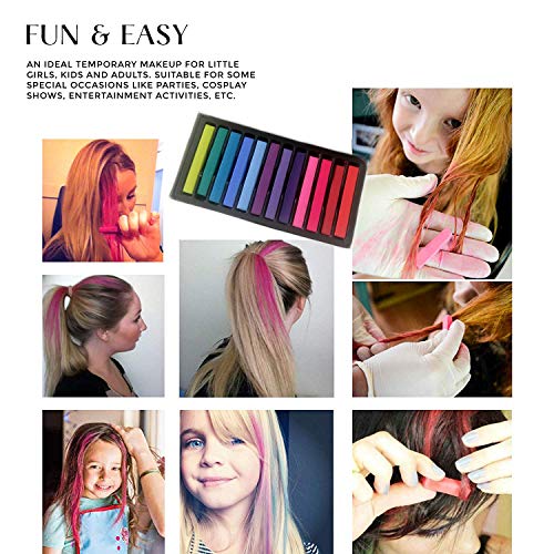 Hair Chalk, 12 Colors Hair Chalk Pens,Chalk Hair Dye,Colored Hair