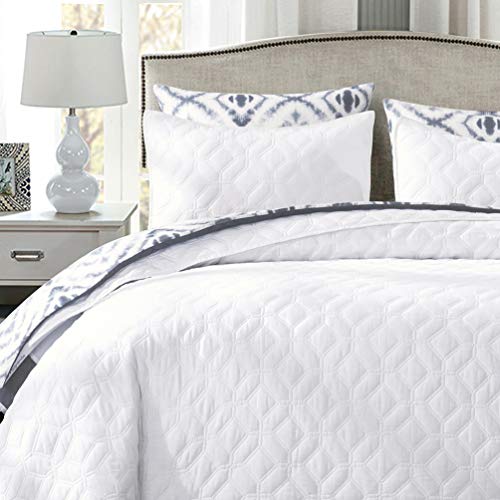 SHALALA NEW YORK Cotton Voile Quilt Set with 2 Quilted Shams Ultra