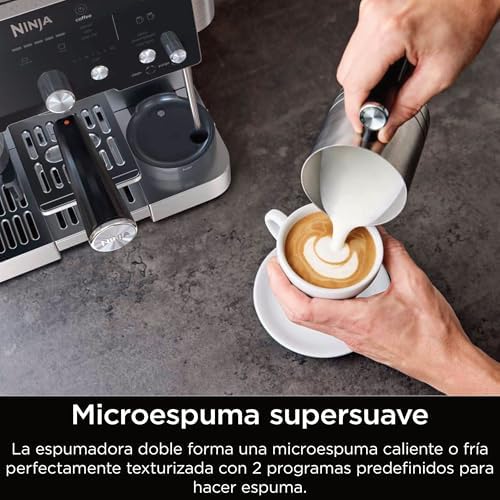 Luxe Essential Cafetera 2 en 1 para Espresso y Café de Filtro, Plata