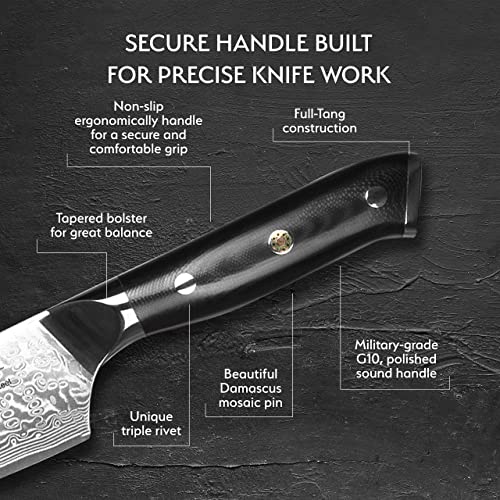 Damascus Professional Kitchen Knives Chef Knife Set of 3 Professional Knife Sets for Chefs