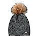 Womens Beanie Hats for Winter Wool Warm Cap Real Fur Pom Pom Knit Beanie Caps