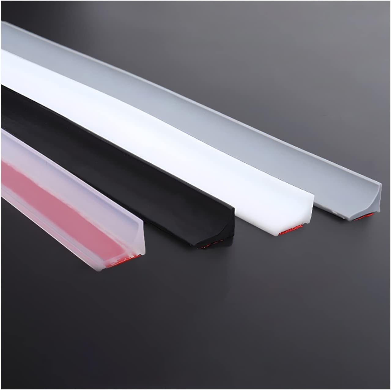 Shower Door Threshold Water Damm Barrier, Silicone Shower Water Barrier Stopper, Shower Threshold, Solid Rubber Sealing Strips, for Kitchen Sink, Bathroom Floor, Shower Tray (1 m Black)