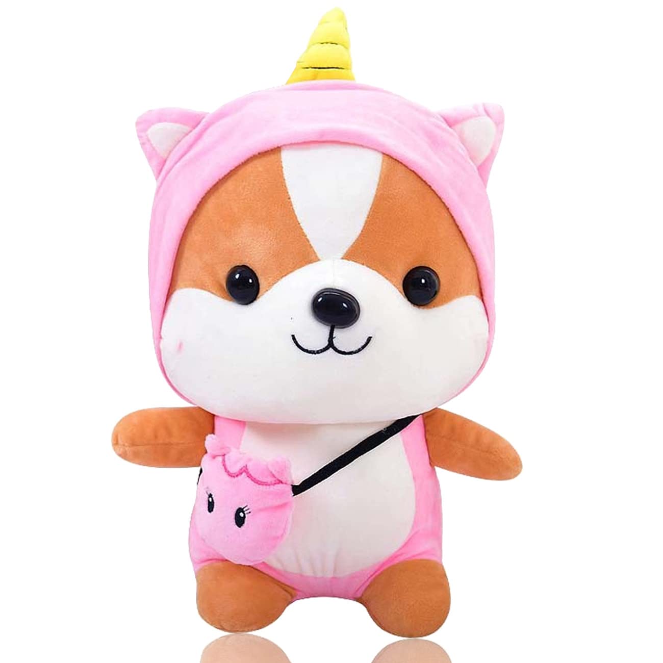 Tomicy Soft Toys,Cosplay Shiba Inu Plush Pillow,Corgi Plush Toy Stuffed Animal Doll,Unicorn Plush Toy Mutable Cute Children's Animal Doll Birthday Gift for Girlfriend or Kids(25cm)