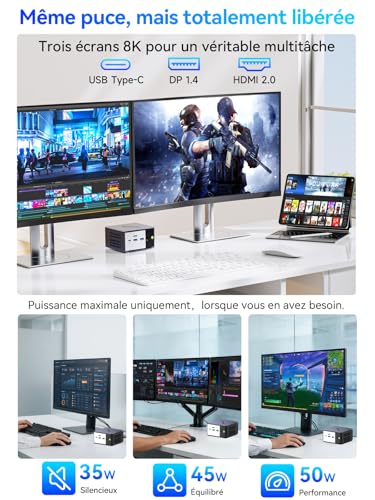 GMKtec K16 AMD Ryzen 7 7735HS (4.75GHz), 32GB DDR5 RAM + 1TB SSD PCle, Dual NIC LAN 2.5G Desktop Computer, Dual USB4, HDMI 2.0, USB-C