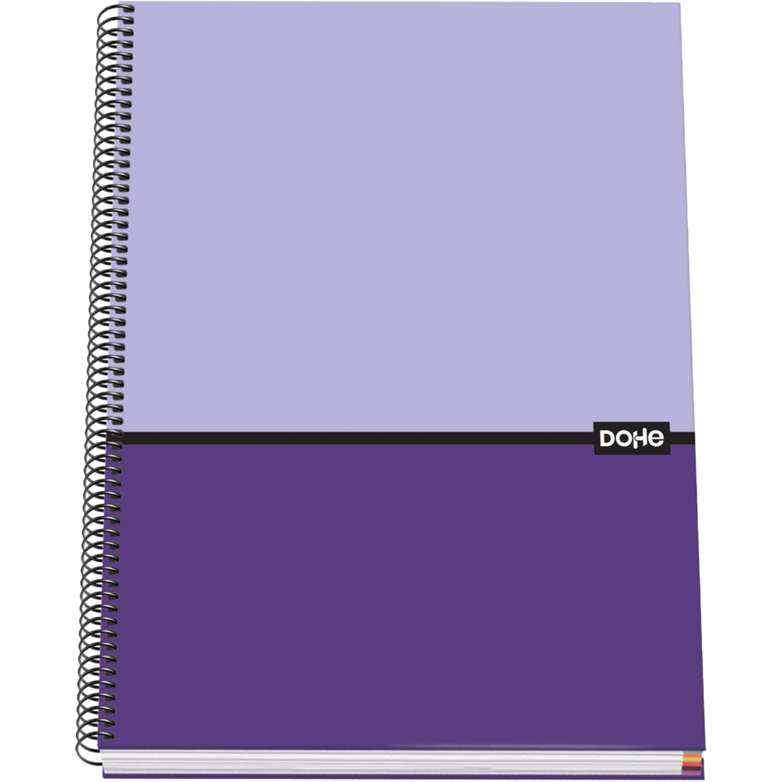 DOHE - A4 Squared Notebook - 100 Sheets 90 gsm Thickness, Size 22.8x30 cm, Hard Cover, Ring Binding, 5 mm Grid, School Supplies - DUO Purple
